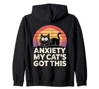 Anxiety My Cat´s Got This Retro Cat Felpa con Cappuccio