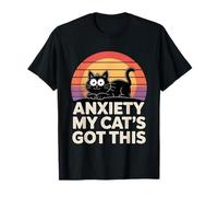 Anxiety My Cat´s Got This Retro Cat Maglietta