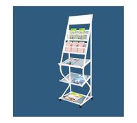 anxinda Portariviste Portariviste pieghevole da pavimento - Espositore for giornali e file a doppio scopo per libri, opuscoli, riviste, giornali, fumetti(White)