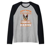 Any Man Can Be A Father Australian Cattle Daddy Dog Dad Maglia con Maniche Raglan