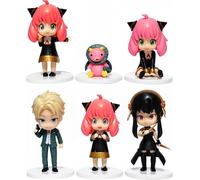 Anya Forger Q Version Character PVC Statue Action Figure Set Cartoon Model Toy Anime Collection Decorazione Cake Topper Gift 3.1" (B)