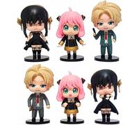 Anya Forger Q Version Character PVC Statue Action Figure Set Cartoon Model Toy Anime Collection Decorazione Cake Topper Gift 3.1" (B)