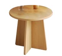 AnYaBinni Tavolini da Caffè Rotondi con Base in Legno Massello, Tavolio Laterale da Divano Tavolino da Soggiorno Moderno Stile per Camera da Letto, Balcone, Ufficio, L: 40/50/60 CM