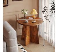AnYaBinni Tavolini da Caffè Rotondi, Tavolino da Caffè in Legno Boho con Base in Legno Massello, Tavolino da Soggiorno Moderno Stile per Camera da Letto, Balcone, Ufficio, L: 40/50/60 CM