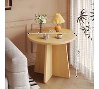 AnYaBinni Tavolini da Caffè Rotondi, Tavolino da Caffè in Legno Boho con Base in Legno Massello, Tavolino da Soggiorno Moderno Stile per Camera da Letto, Balcone, Ufficio, L: 40/50/60 CM