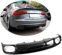 ANYANH Diffusore Paraurti Posteriore Auto per Audi A4 B8 B8.5 Sedan Facelift 2013-2016, Spoiler Posteriori Canard Splitter Scarico Protezione Anti-Urto Modifica