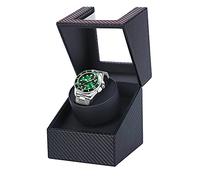 anyasun Caricatore automatico per orologio singolo, in legno e pelle nera/fibra di carbonio, motore giapponese (pelle in fibra di carbonio)