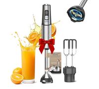 Anybear Immersion Blender, 1100W 2-in-1 Hand Held Blender with Full Copper Motor & Stainless Steel Body, 15 Speed & Turbo Mode Hand Mixer, Blade with Anti-scratch Coating