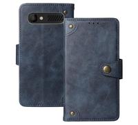 Anybird Azzurro Retro Pelle Case per Beghelli Salvalavita Phone SLV15 2.4" Custodia Caso Premium Leather Cover Flip Guscio Protettiva Copertina Portafoglio Magnetico Anti Urto e Anti Graffi
