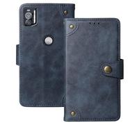 Anybird Azzurro Retro Pelle Case per Crosscall STELLAR X5s / X5s Chamonix Mont Blanc 6.49" Custodia Caso Premium Leather Cover Flip Guscio Protettiva Copertina Portafoglio Magnetico