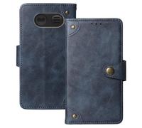 Anybird Azzurro Retro Pelle Case per Emporia JOY 4G 2.8" Custodia Caso Premium Leather Cover Flip Guscio Protettiva Copertina Portafoglio Magnetico Anti Urto e Anti Graffi