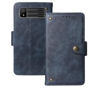 Anybird Azzurro Retro Pelle Case per Maxcom Strong MM918 4G 2.4" Custodia Caso Premium Leather Cover Flip Guscio Protettiva Copertina Portafoglio Magnetico Anti Urto e Anti Graffi