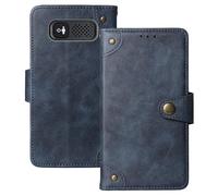 Anybird Azzurro Retro Pelle Case per Panasonic KX-TU550EXB 4G 2.8" Custodia Caso Premium Leather Cover Flip Guscio Protettiva Copertina Portafoglio Magnetico Anti Urto e Anti Graffi