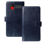 Anybird Blu Scuro Custodia in pelle Flip Case Protettiva Cover Skin Wallet per Maxcom Comfort MM445 4G 2.8"