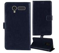 Anybird Blu Scuro Custodia in pelle Flip Case Protettiva Cover Skin Wallet per Philips Xenium X900 2.4"