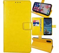 Anybird Giallo Custodia in pelle Flip Case Protettiva Cover Skin Wallet per Blaupunkt SL 01 5"
