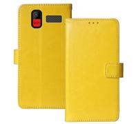 Anybird Giallo Custodia in pelle Flip Case Protettiva Cover Skin Wallet per Maxcom Comfort MM445 4G 2.8"