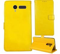 Anybird Giallo Custodia in pelle Flip Case Protettiva Cover Skin Wallet per Philips Xenium X900 2.4"