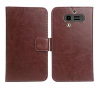 Anybird Marrone Custodia in pelle Flip Case Protettiva Cover Skin per JCB Tradesman 3 4G 2.8" Caso Leather Cover Flip Guscio Copertina Portafoglio Magnetico Anti Urto e Anti Graffi