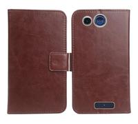 Anybird Marrone Custodia in pelle Flip Case Protettiva Cover Skin per Panasonic KX TU110 1.77" Caso Leather Cover Flip Guscio Copertina Portafoglio Magnetico Anti Urto e Anti Graffi