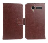 Anybird Marrone Custodia in pelle Flip Case Protettiva Cover Skin per Philips Xenium X900 2.4" Caso Leather Cover Flip Guscio Copertina Portafoglio Magnetico Anti Urto e Anti Graffi