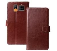 Anybird Marrone Custodia in pelle Flip Case Protettiva Cover Skin Wallet per Hammer 6 LTE 4G 2.4"