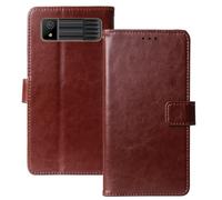 Anybird Marrone Custodia in pelle Flip Case Protettiva Cover Skin Wallet per Maxcom Strong MM918 4G 2.4"
