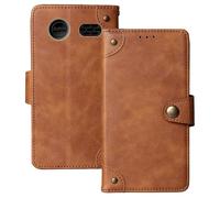 Anybird Marrone Retro Pelle Case per Beghelli Salvalavita Phone SLV30 2.8" Custodia Caso Premium Leather Cover Flip Guscio Protettiva Copertina Portafoglio Magnetico Anti Urto e Anti Graffi