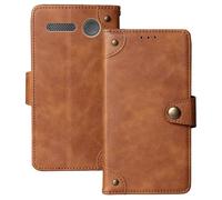 Anybird Marrone Retro Pelle Case per Beghelli Salvalavita Phone SLV40 4G 2.8" Custodia Caso Premium Leather Cover Flip Guscio Protettiva Copertina Portafoglio Magnetico Anti Urto e Anti Graffi