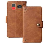 Anybird Marrone Retro Pelle Case per Funker C120 Classic 4G / C140 Clasic 4G 1.8" Custodia Caso Premium Leather Cover Flip Guscio Protettiva Copertina Portafoglio Magnetico Anti Urto e Anti Graffi