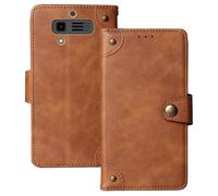 Anybird Marrone Retro Pelle Case per JCB Tradesman 3 4G 2.8" Custodia Caso Premium Leather Cover Flip Guscio Protettiva Copertina Portafoglio Magnetico Anti Urto e Anti Graffi