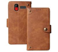 Anybird Marrone Retro Pelle Case per Maxcom Comfort MM445 4G 2.8" Custodia Caso Premium Leather Cover Flip Guscio Protettiva Copertina Portafoglio Magnetico Anti Urto e Anti Graffi