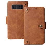 Anybird Marrone Retro Pelle Case per Panasonic KX-TU446EXB 2.4" Custodia Caso Premium Leather Cover Flip Guscio Protettiva Copertina Portafoglio Magnetico Anti Urto e Anti Graffi