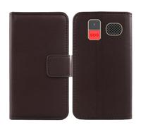 Anybird Marrone Vera Real Pelle Case per Funker C120 Classic 4G / C140 Clasic 4G 1.8" Custodia Caso Premium Leather Cover Flip Guscio Protettiva Copertina Portafoglio Magnetico Anti Urto e Anti Graffi