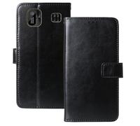 Anybird Nero Custodia in pelle Flip Case Protettiva Cover Skin Wallet per Energizer E13 1.77"