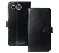Anybird Nero Custodia in pelle Flip Case Protettiva Cover Skin Wallet per Panasonic KX TU110 1.77"