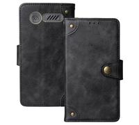 Anybird Nero Retro Pelle Case per Beghelli Salvalavita Phone SLV18 2.4" Custodia Caso Premium Leather Cover Flip Guscio Protettiva Copertina Portafoglio Magnetico Anti Urto e Anti Graffi