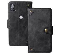 Anybird Nero Retro Pelle Case per Crosscall STELLAR X5s / X5s Chamonix Mont Blanc 6.49" Custodia Caso Premium Leather Cover Flip Guscio Protettiva Copertina Portafoglio Magnetico