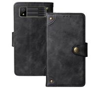 Anybird Nero Retro Pelle Case per Maxcom Strong MM918 4G 2.4" Custodia Caso Premium Leather Cover Flip Guscio Protettiva Copertina Portafoglio Magnetico Anti Urto e Anti Graffi