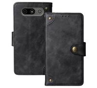 Anybird Nero Retro Pelle Case per MyPhone 7340 LTE 2.8" Custodia Caso Premium Leather Cover Flip Guscio Protettiva Copertina Portafoglio Magnetico Anti Urto e Anti Graffi