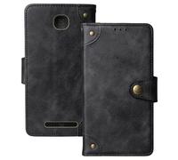 Anybird Nero Retro Pelle Case per MyPhone Rumba 2 2.4" Custodia Caso Premium Leather Cover Flip Guscio Protettiva Copertina Portafoglio Magnetico Anti Urto e Anti Graffi