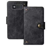 Anybird Nero Retro Pelle Case per Panasonic KX-TU550EXB 4G 2.8" Custodia Caso Premium Leather Cover Flip Guscio Protettiva Copertina Portafoglio Magnetico Anti Urto e Anti Graffi