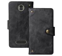 Anybird Nero Retro Pelle Case per SPC MAGNUS 2.8" Custodia Caso Premium Leather Cover Flip Guscio Protettiva Copertina Portafoglio Magnetico Anti Urto e Anti Graffi