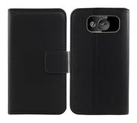 Anybird Nero Vera Real Pelle Case per Maxcom MM720 2.2" Custodia Caso Premium Leather Cover Flip Guscio Protettiva Copertina Portafoglio Magnetico Anti Urto e Anti Graffi