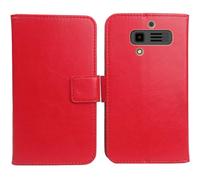 Anybird Rosso Custodia in pelle Flip Case Protettiva Cover Skin per JCB Tradesman 3 4G 2.8" Caso Leather Cover Flip Guscio Copertina Portafoglio Magnetico Anti Urto e Anti Graffi