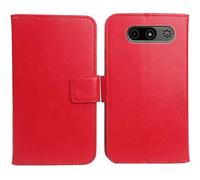 Anybird Rosso Custodia in pelle Flip Case Protettiva Cover Skin per MyPhone 7340 LTE 2.8" Caso Leather Cover Flip Guscio Copertina Portafoglio Magnetico Anti Urto e Anti Graffi