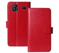 Anybird Rosso Custodia in pelle Flip Case Protettiva Cover Skin Wallet per Energizer E13 1.77"
