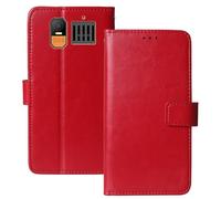 Anybird Rosso Custodia in pelle Flip Case Protettiva Cover Skin Wallet per Hammer 6 LTE 4G 2.4"