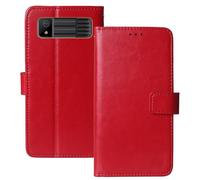 Anybird Rosso Custodia in pelle Flip Case Protettiva Cover Skin Wallet per Maxcom Strong MM918 4G 2.4"
