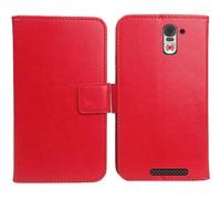 Anybird Rosso Custodia in pelle Flip Case Protettiva Cover Skin Wallet per Swissvoice S510 M / S510 C/Amplicomms M510-C / M510-M 5" Caso Leather Cover Flip Guscio Copertina Portafoglio Magnetico